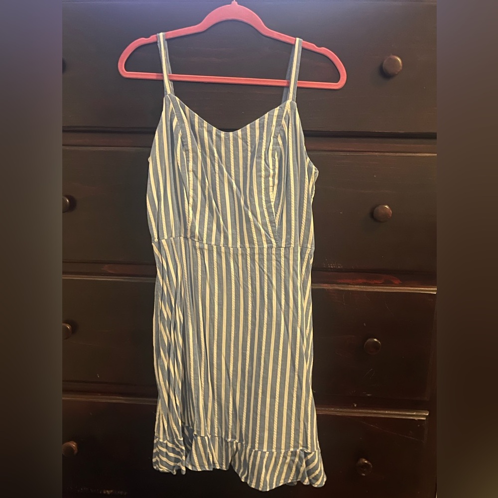 #52 Old Navy Blue and White Striped Mini Dress